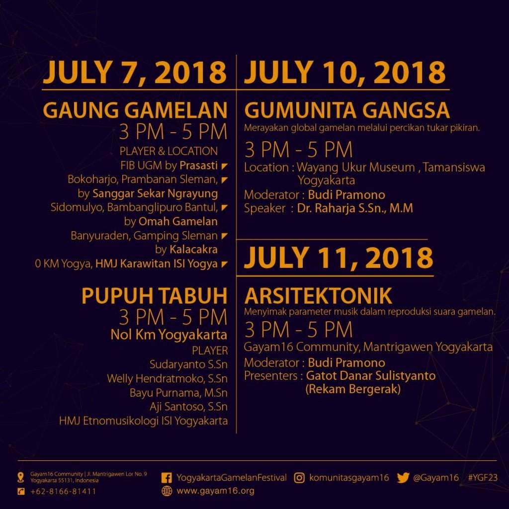 "Global Gamelan" Jadi Tema 23rd Yogyakarta Gamelan Festival 2018