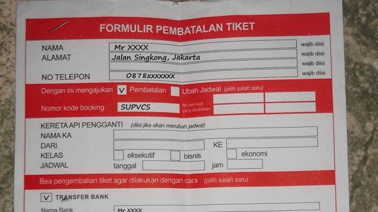 Format Surat Kuasa Pembatalan Tiket Kereta Api Bagikan Contoh