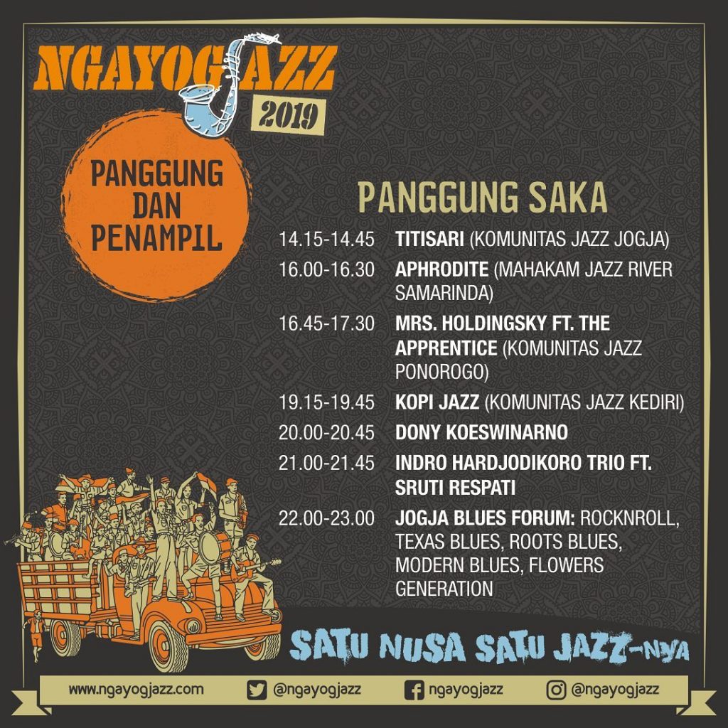 Jadwal lengkap Ngayogjazz 2019 di Panggung Saka, Image By : @ngayogjazz