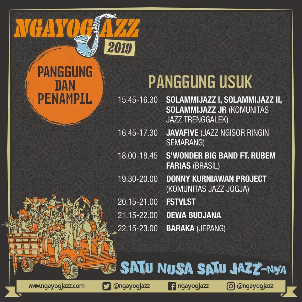 Jadwal lengkap Ngayogjazz 2019 di Panggung Usuk, Image : @Ngayogjazz