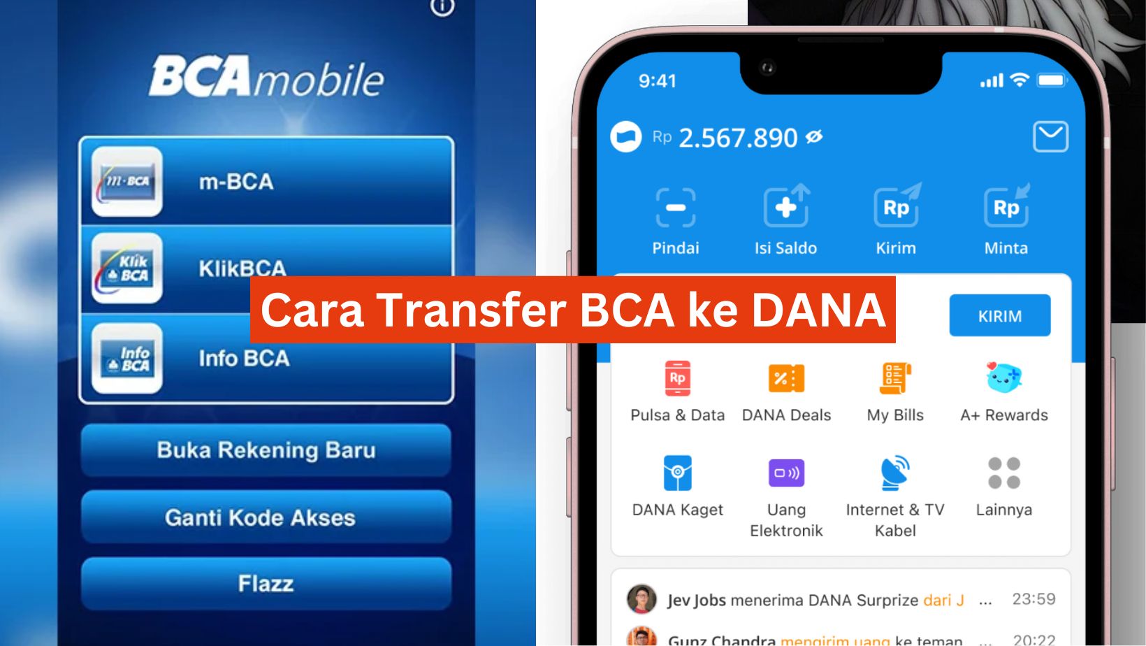 Cara transfer BCA ke DANA