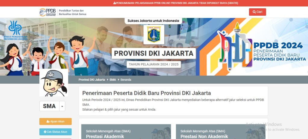 Link PPDB Jakarta 2024 untuk SMA, Jalur, Zonasi dan Cara Daftarnya