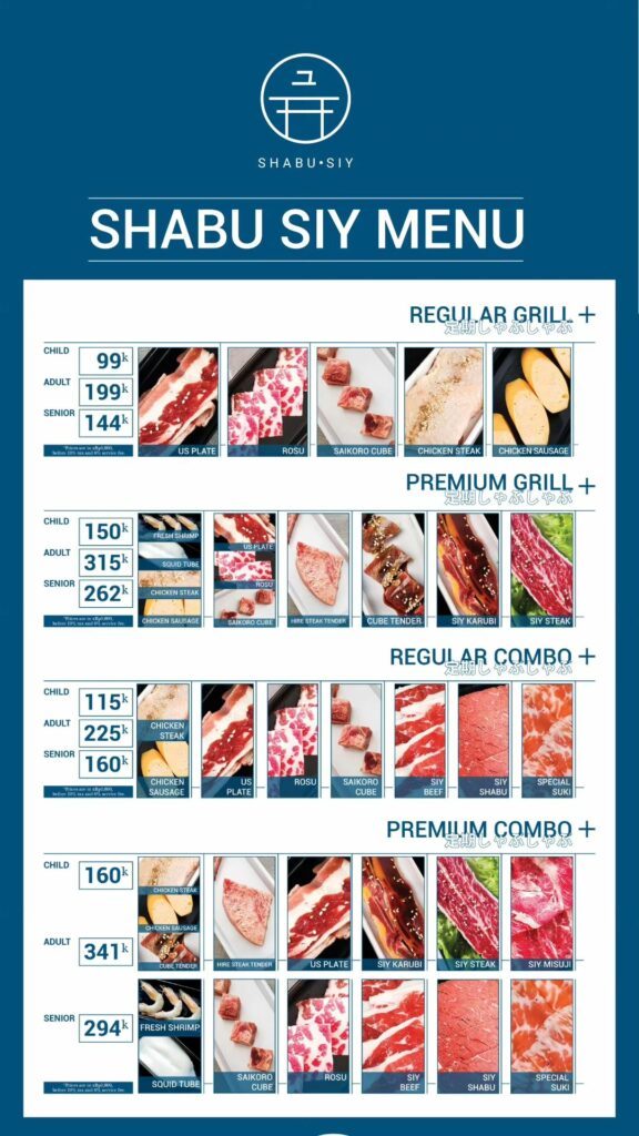 Harga Menu Shabu SIY Bintaro