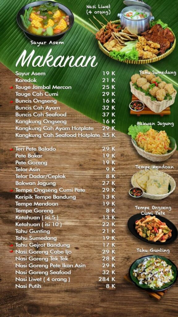 Harga Menu Kampung Kecil Simpangan Depok, Makanan