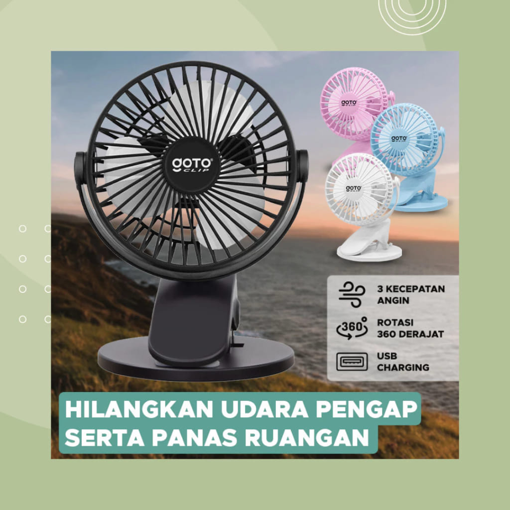 GoTo Clip Mini Fan Rotating