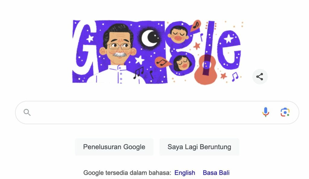 Google Doodle Hari Ini A.T. Mahmud, Pencipta Lagu Pelangi, Ambilkan Bulan Bu dan Masih Banyak Lagi!